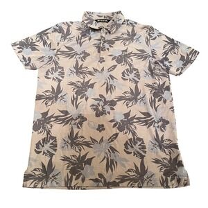 Travis Mathew Mens Golf Polo Shirt Marsh Creek Floral Print Size L